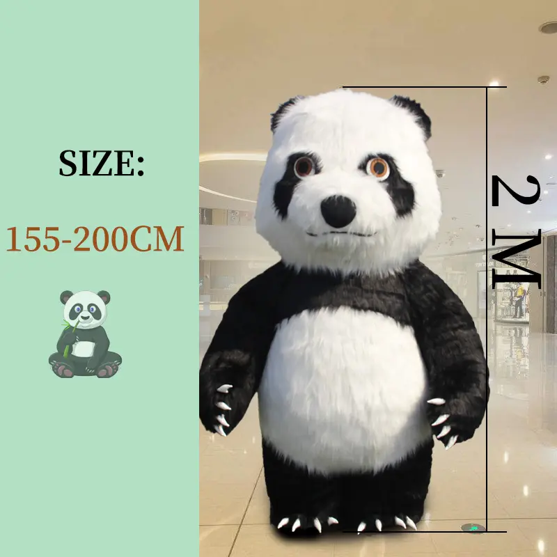 Dropshipping 2 Meter Aangepaste Panda Speelt Kostuum Cosplay Panda Pluche Volwassen Fursuit Podiumpak