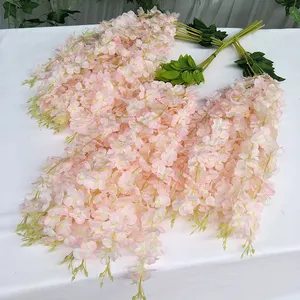 Decorazione di nozze di alta qualità fiori di glicine artificiali appesi per negozio o decorazione domestica vite di glicine di seta all'ingrosso