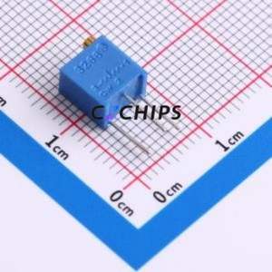 Résistance/potentiomètre réglable 3266W-1-105, composant traversant (THT)-3P, 6,8x4,7 mm, résistance 1 mOhm, 10 %, 500 mW, 250 ppm/ ℃ - Product Image 1