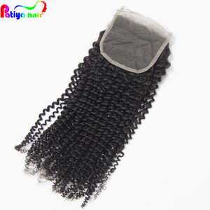 Compre gratis parte 4x4 Cierre de encaje suizo longitud del pelo del bebé 10-20 pulgadas nudos blanqueados suave brasileño Afro rizado pelo tupé - Product Image 4