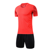 Conjunto de Camiseta de Fútbol Unisex con Pantalones Cortos y Número Personalizado, Uniforme de Fútbol de Secado Rápido, Transpirable, 100% Poliéster, con Bolsillos