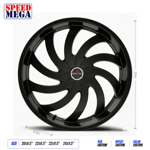 ล้อแม็กซ์ SPEED MEGA สีดำ ขนาด 20x10 นิ้ว แบบกำหนดเอง PCD Offset สำหรับรถกระบะ SUV อัพเกรด - Product Image 3