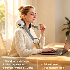 Masseur électrique portatif pour le cou et les épaules, chauffant Shiatsu, 5 modes de pétrissage, 3 niveaux de chaleur, rechargeable par USB, télécommande sans fil, minuterie - Product Image 2