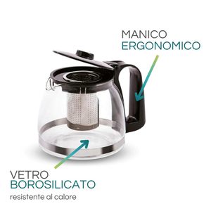 Tetera de Vidrio con Tapa e Infusor, Filtro Extraíble, 700 ml - Product Image 3
