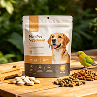 Emballage écologique et recyclable pour compléments alimentaires pour animaux de compagnie, sac à fermeture éclair en PE mono pour vitamines, comprimés à mâcher, graines, granulés, nourriture pour oiseaux
