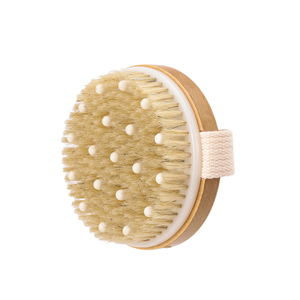 Commercio all'ingrosso della fabbrica logo personalizzato rotondo naturale erba cinghiale setola <span class=keywords><strong>spazzola</strong></span> per la pulizia del corpo esfoliante <span class=keywords><strong>Cellulite</strong></span> <span class=keywords><strong>spazzola</strong></span> da bagno - Product Image 3