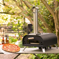 Four à pizza portable pliable pour l'extérieur, prêt à l'emploi, modèle à granulés de bois, avec thermomètre, pour usage domestique et commercial