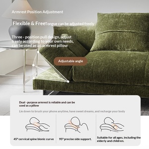 Sofá Esquinero de Tela Chenille Curvo Skyline de Diseño Minimalista Italiano, Cojín Suave para Sala de Estar, Muebles para el Hogar - Product Image 3