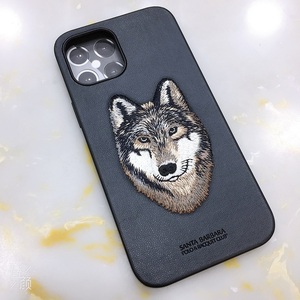 Custodia originale per POLO da ricamo per iPhone 12 13 14 14 Pro Max tigre lupo gatto Design posteriore borsa per <span class=keywords><strong>cellulare</strong></span> - Product Image 5