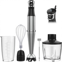 Mixeur Plongeant Filaire 1100W en Acier Inoxydable, Capacité 0,5L, Vitesse Variable en Continu, Commande par Déclencheur