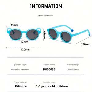 Lunettes de soleil polarisées rondes pour garçons et filles, mode 2025, UV400, branches en silicone photochromiques, pour enfants de 3 à 9 ans - Product Image 4