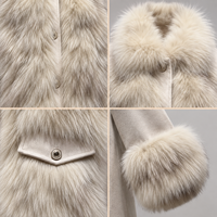 Parka à capuche OEM avec fourrure de lapin intégrée, poches à rabat, épaules tombantes, coupe ample, pour l'automne et l'hiver, style urbain