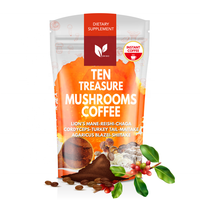 Poudre de café de champignon d'extrait de champignon personnalisée avec champignon de crinière de lions, champignon de queue de dinde, complexe de champignon de Reishi