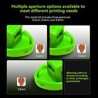 Kit de buses à changement rapide Unicorn K2P pour imprimante 3D K2 Plus Hi avec buses en acier trempé de 0,4, 0,6 et 0,8 mm