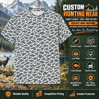 Chemise de pêche OEM en gros à manches courtes, respirante, extensible, résistante au rétrécissement, lavée, pour le sport et l'extérieur, motif camouflage vintage, pour la chasse
