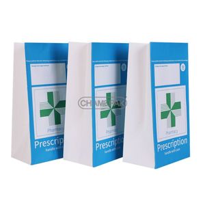 Custom Printed Logo Pharmacy Counter Medical Sickness SOS White Kraft <b>Bread</b> Paper <b>Bags</b> for Medicine Paper <b>Bags</b> Without Handles - Product Image 1