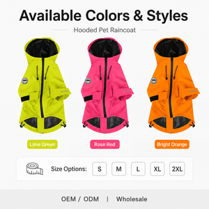 Chaqueta impermeable para perros OEM con capucha, impermeable para mascotas, repelente al <span class=keywords><strong>agua</strong></span>, capa <span class=keywords><strong>de</strong></span> PU transpirable, impermeable para mascotas, ropa para mascotas OEM - Product Image 3