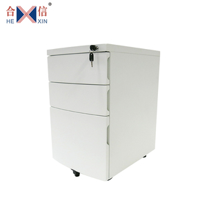 Glosen — socle Mobile à 3 tiroirs, en acier inoxydable, bureau métallique, grand armoire de rangement pour dossiers, fichiers - Product Image 1