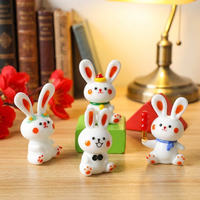 Ornement en verre blanc fait main, créatif et mignon, en forme de lapin, adorable, quatre petits lapins, décoration de bureau en verre, cadeau
