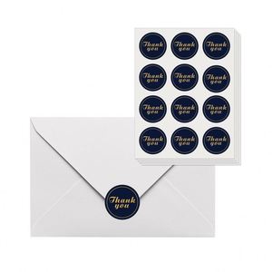 Autocollant de remerciement rond en feuille d'or, motif floral noir, oiseau, cœur, étiquette adhésive, papier cuivré, pour cadeau, mariage, fête, promotionnel - Product Image 3