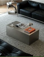 Table basse moderne et simple de style Bauhaus, plateau en acier brossé, petite taille, faible hauteur, aucun assemblage requis, pour salon, maison