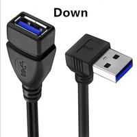 Cable de Extensión USB 3.0 en Ángulo de 90 Grados, con Blindaje Trenzado de PVC, Longitud de 1m, para Cámara de Computadora, Precio de Fábrica, MOQ 500