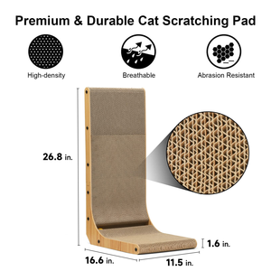 Planche à gratter pour chat de type L personnalisée, améliorée, en sisal, résistante à l'usure et aux rayures, murale verticale, jouet pour chat - Product Image 3