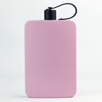 Bouteille portable anti-fuite de 500 ml pouvant être placée dans votre sac, en acier inoxydable 304, carrée, plate, format A6, bloc-notes, bouteille d'eau avec poignée