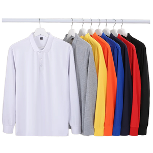 OEM ODM Wholesale <b>Men</b> <b>Long</b> <b>Sleeve</b> <b>Polo</b> <b>Shirts</b> Custom Embroidery Logo Corporate Uniform - Product Image 1