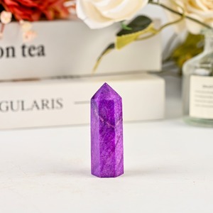 Vente en gros CrystalHola Pointe de cristal de lune violette naturelle polie, Tendance mode, Cristal apaisant, Décoration maison, bureau, chambre 4-10cm - Product Image 3