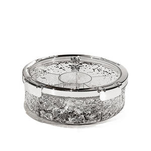 ถาดผลไม้ทรงกลมใสพร้อมฝาปิด ตะกร้ากรองสองชั้น สำหรับงานปาร์ตี้ในครัว ภาชนะเก็บของ ดีไซน์สีพื้น - Product Image 5