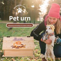 Ataúd para Cremación de Mascotas, Perros y Gatos, Caja Conmemorativa con Tapa Abatible