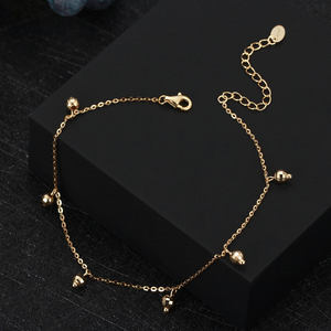 Cavigliera da Donna in Argento Sterling 925 con Catena a Cavo da 1mm e Perline da 6mm - Gioielli all'Ingrosso - Product Image 2