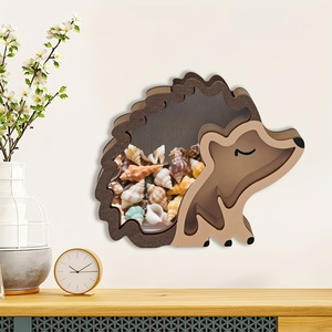 Hucha Infantil de Madera Maciza con Forma de Erizo y Compartimento para Monedas Insertable y Extraíble - Product Image 4