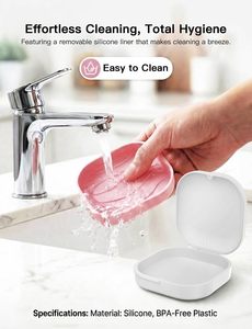 Estuche para Retenedores con Orificios de Ventilación, <span class=keywords><strong>Invisalign</strong></span>, Portátil, Extraíble, con Forro de Silicona, Caja de Almacenamiento Ortodóntica, Cierre Magnético Seguro, para Viaje - Product Image 5