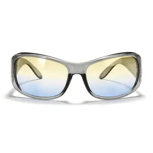 Óculos de sol grande armação ce y2k, estilo futuro, para mulheres, moda de rua, personalizado, quadrado