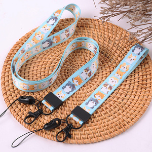 حبل تعليق ملون مخصص وصديق للبيئة بشعارك الخاص للمعارض والفعاليات، حبل قصير أنيق للهاتف المحمول من البوليستر - Product Image 3