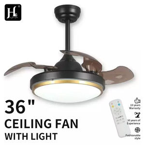 36-Inch 42-Inch Retractable LED <b>Ceiling</b> <b>Fan</b> <b>Light</b> <b>with</b> Remote Control Decorative Chandelier <b>Fan</b> Lamp for Household - Product Image 2