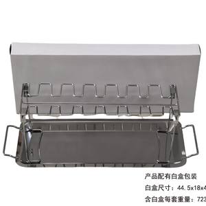 Ensemble de grille de barbecue en acier inoxydable Xuan Rui avec bac de récupération des graisses, support pliable multifonctionnel pour cuisses de poulet, 723g - Product Image 4