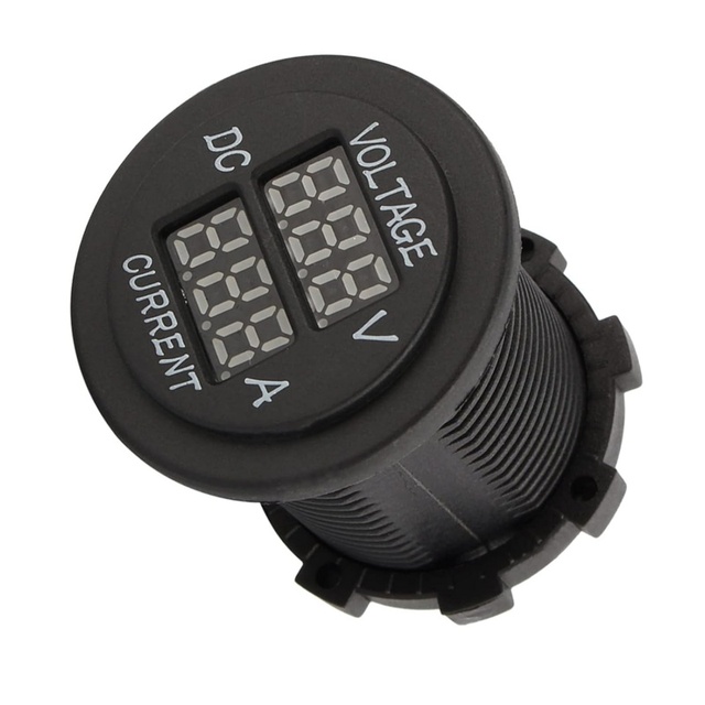 Car Motorcycle 12-24VDC Dual LED Digital Voltmeter Ammeter Amp Volt Meter High Precision Current Voltage Display Nylon