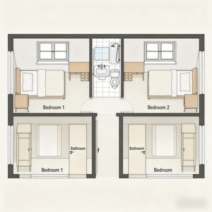 Conception de <span class=keywords><strong>villa</strong></span> familiale américaine personnalisée, plan de maison moderne à deux étages avec 3 chambres, garage et design graphique extérieur - Product Image 4