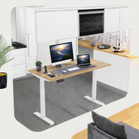 Bureau moderne électrique convertible et extensible avec panneau en bois, réglable, à moteur simple/double, fixation murale, pour bureau, chambre, salle d'étude, usage domestique