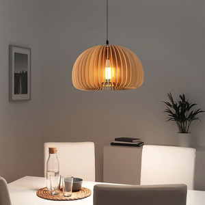 <span class=keywords><strong>Lustre</strong></span> suspendu vintage créatif en <span class=keywords><strong>métal</strong></span> et <span class=keywords><strong>bois</strong></span> avec LED blanc chaud pour chambre à coucher, îlot de cuisine, salon - Product Image 1