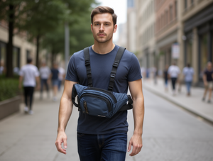 Borsa da petto da uomo con quattro tasche, chiusura con cerniera in nylon, uso quotidiano casual, per tutte le stagioni - Product Image 2