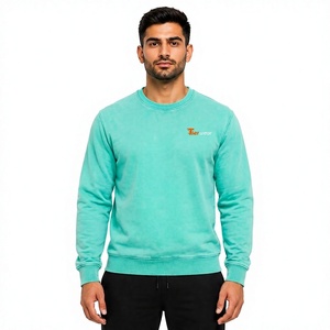 Sudaderas Urbanas para Hombre, Lavadas con Ácido, Duraderas, de Felpa, Cuello Redondo, Manga Larga, Estilo Holgado - Product Image 1