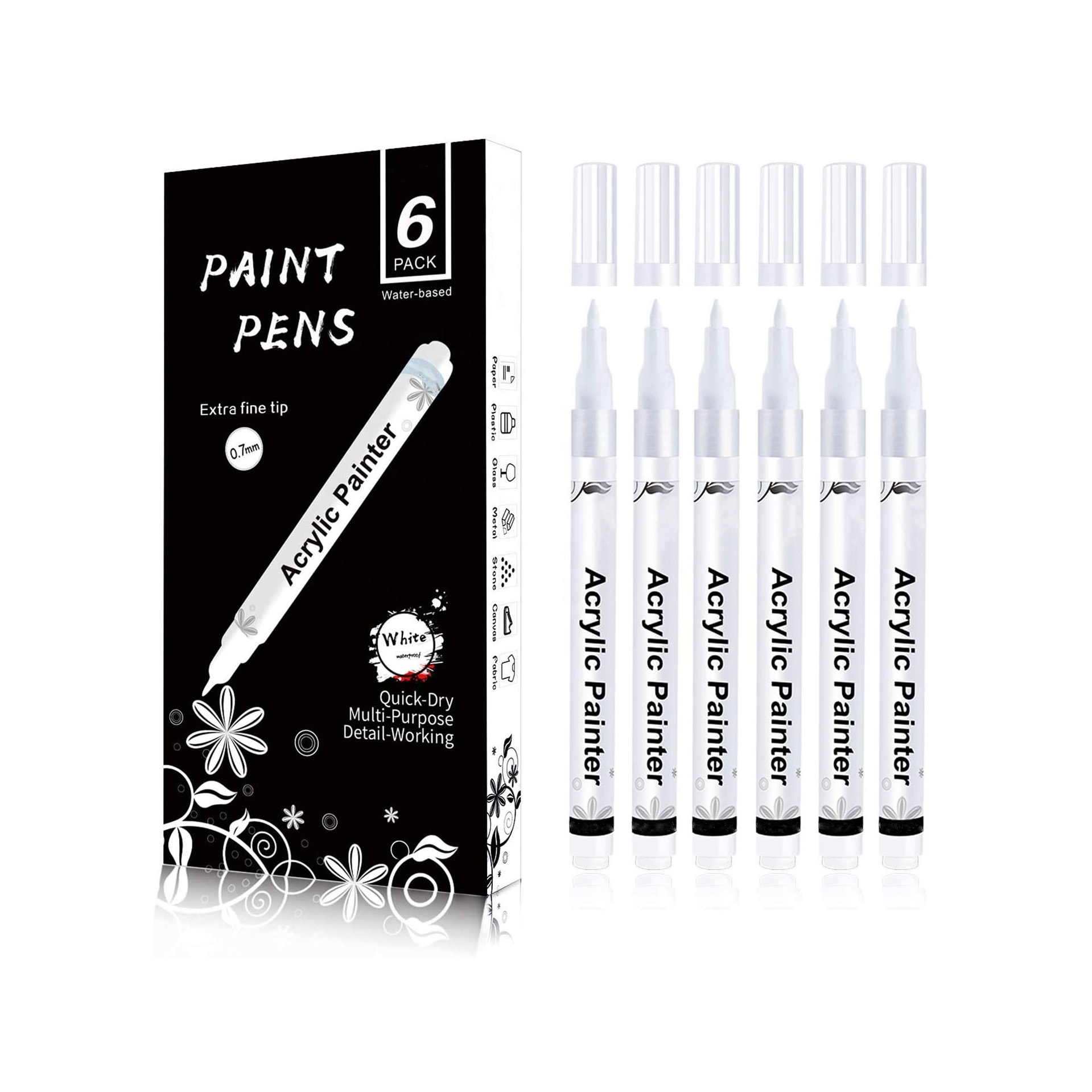 Акриловое волокно ручки маркера 6 клейкая лента на акриловой основе художника, челый акриловый маркер на различных поверхностях