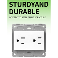 Plaque murale standard américaine de type 86, 16A, double prise américaine et canadienne à 3 broches, prise USB à charge rapide, fabrication d'interrupteurs muraux