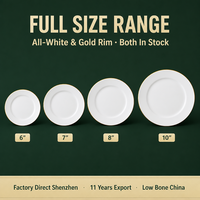 Assiettes plates en porcelaine fine neuves, prêtes à être expédiées, certifiées FDA et CE, faible MOQ, livraison rapide, en stock