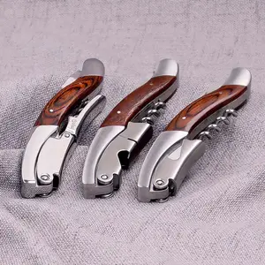 Manufacturer custom Laser logo multifunctional wine and beer bottle opener with Waite's knife Corkscrew