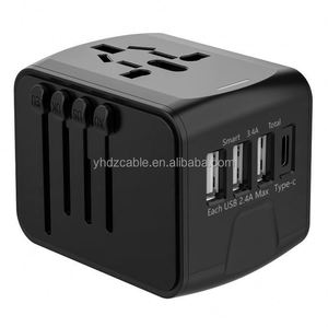 Global <b>Universal</b> 3USB+Type-C Travel <b>Adapter</b> US UK EU AU <b>Plug</b> 4 in 1 Quick Charging Charger for Mobile Phone - Product Image 1